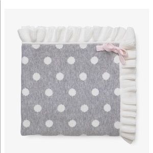 Elegant Baby GRAY POLKA DOT RUFFLE COTTON BABY BLANKET